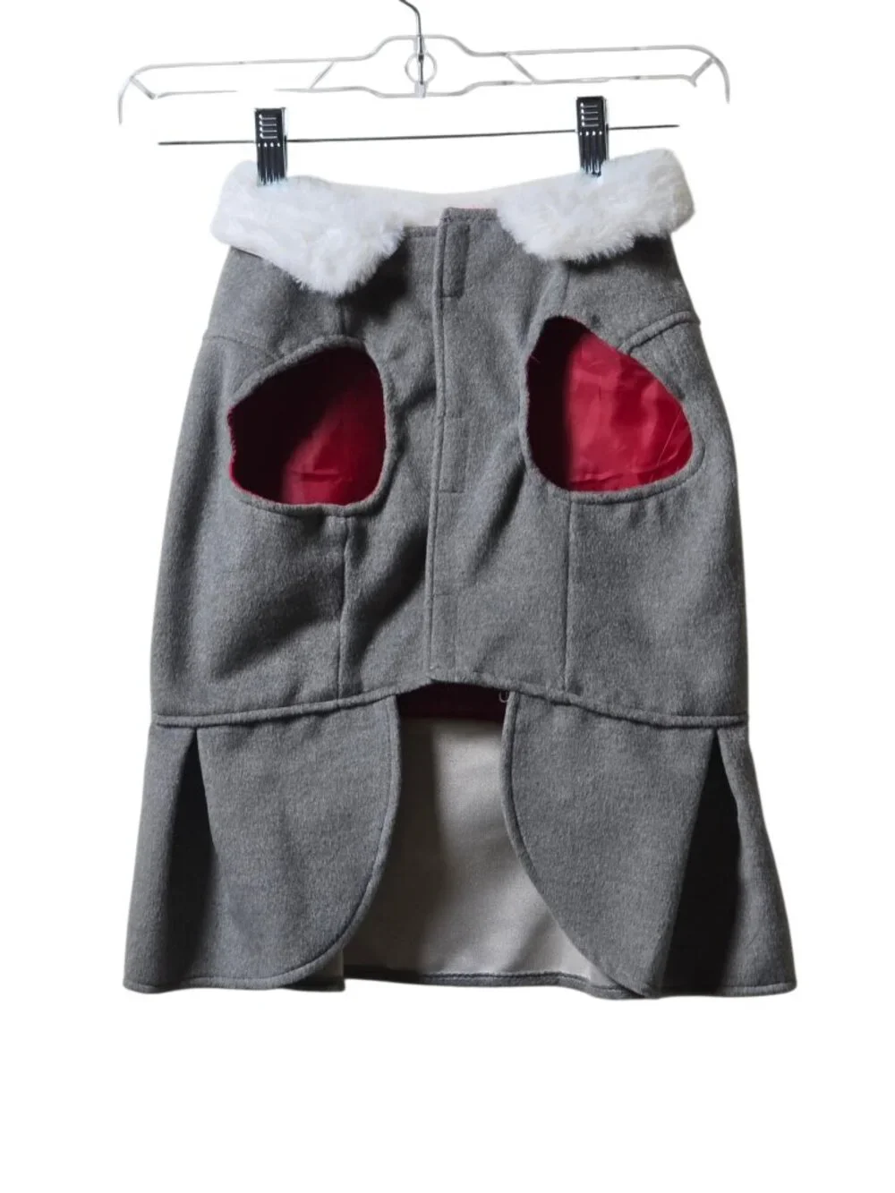 Top Paw Large Dog Dress Gray Fleece Faux Fur Winter Holiday Outfit NWT